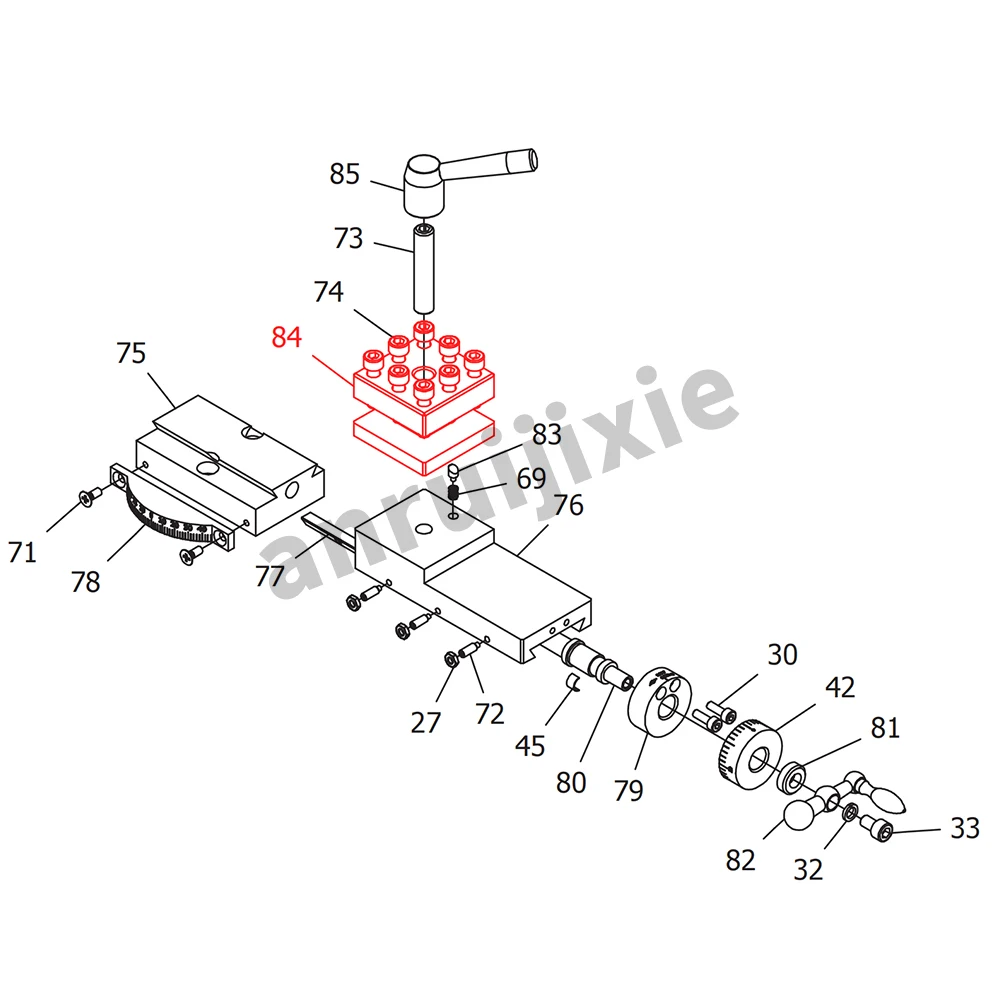 Four-Position Tool Post, Square Tool Rest, SEIG SC2-084&C2&C3-112&Grizzly G8688 Metal Tool Rest Mini Lathe Accessories