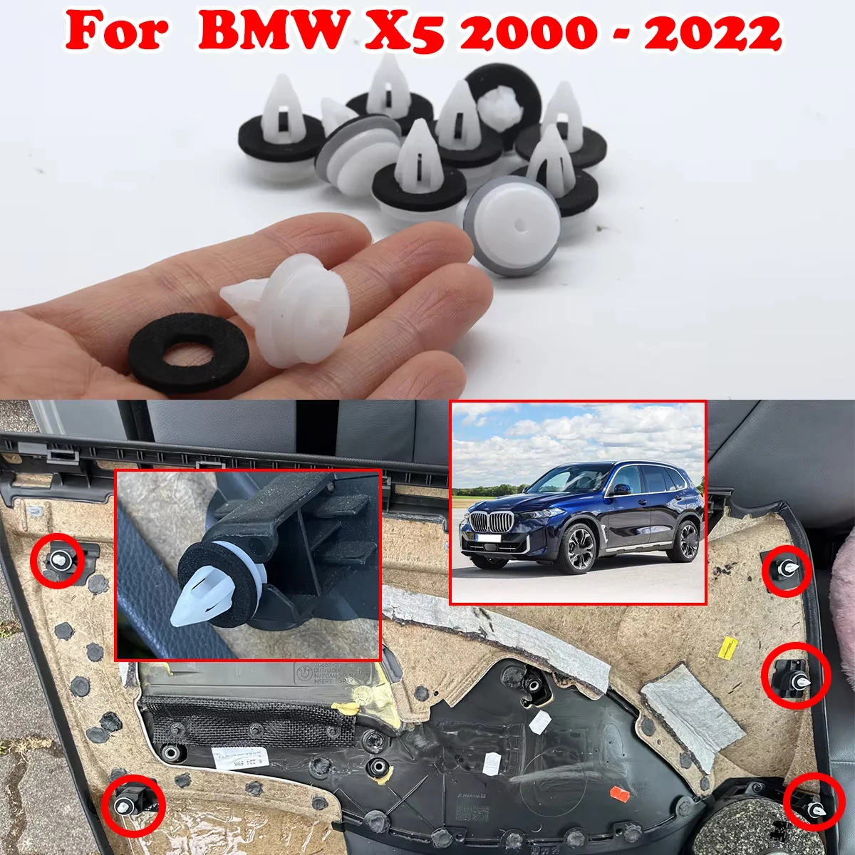 

10/20Pc For BMW X5 2000 - 2022 3 Series E46 F30 F31 F80 E90 E91 E92 E93 1975-2022 Car Door Cards Panel Fascia Trim Clips Rivets
