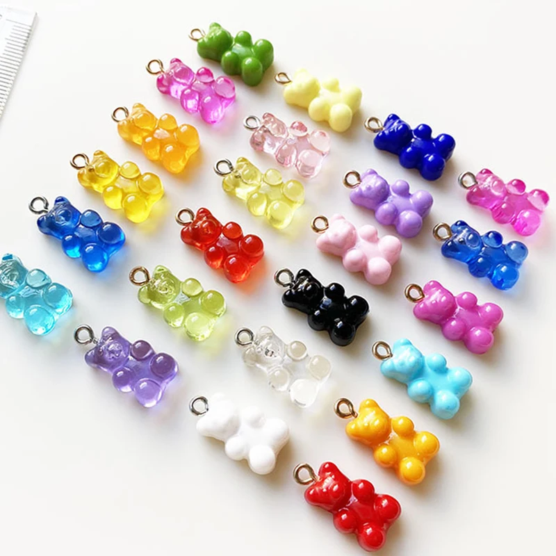 

Bear Charms Resin Gummy Bear Pendant Animal Charm for DIY Necklaces Earrings Jewelry Christmas Gift Making Supplies