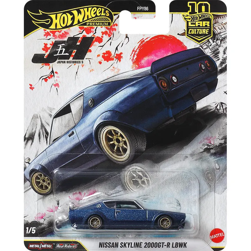 Hot Wheels Premium Diecast Alloy Car Model Nissan Skyline 2000GT R LBWK GTR Car Culture Japan Historics Metal Real Riders