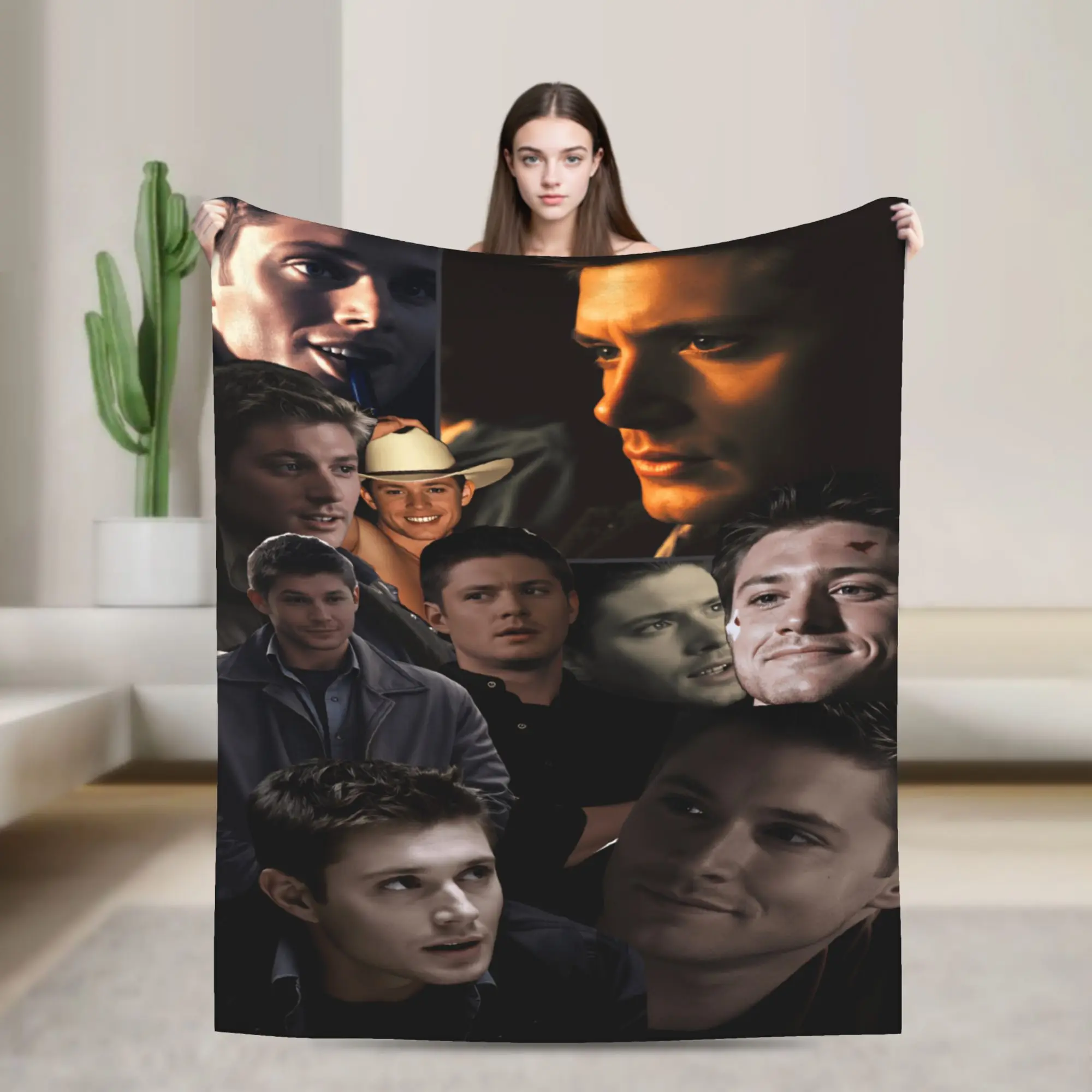 Sam Winchester Supernatural Collage Printed  Blankets Quality Super Soft  Throw Blanket Spring Decorative Outdoor Bedspread