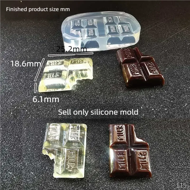 DIY Handcraft Mini Bited Chocolate  Epoxy Resin Mold Food Play Miniature Pinching Mould Epoxy Resin Mold UV Resin Moldse