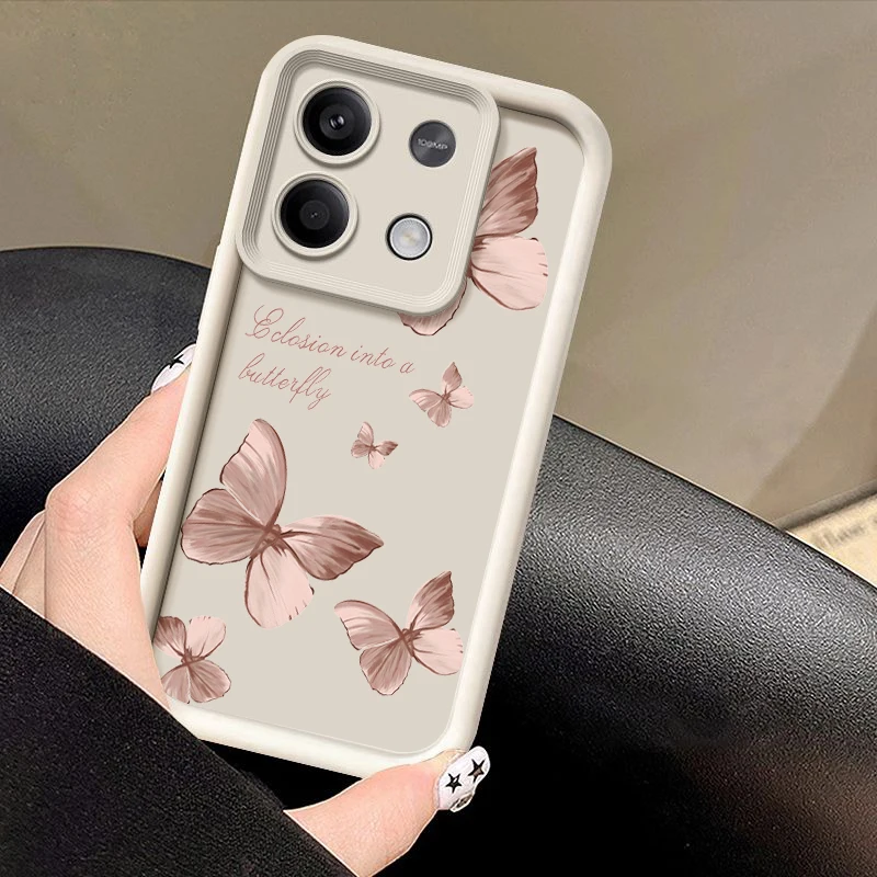 Shockproof Golden Butterfly Case For Xiaomi 11T 13T Pro Poco F6 X6 X5 M6 Pro 4G Funda Redmi Note 10 11 12 13 Pro 5G 11s Cover