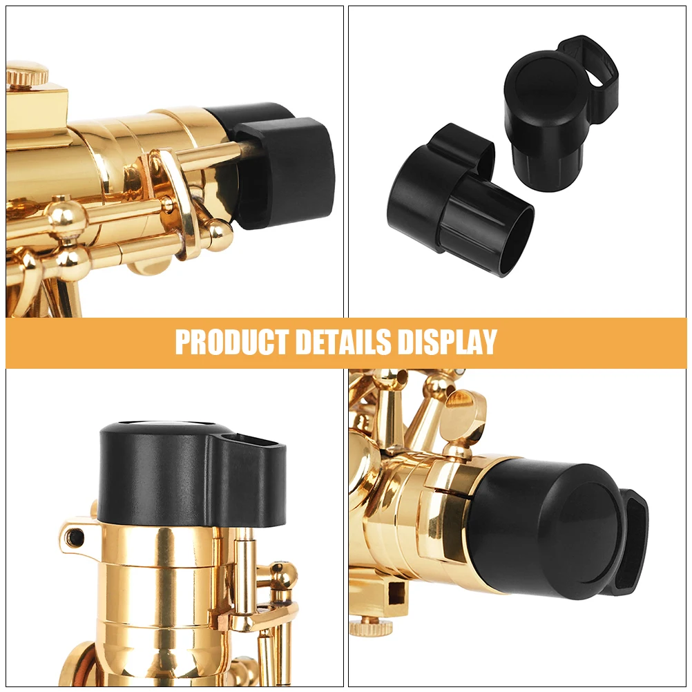 

2pcs Alto Saxophone Plug Black ABS Material Key Protection End Cap Musical Instrument Parts Accessories Sax End Plug