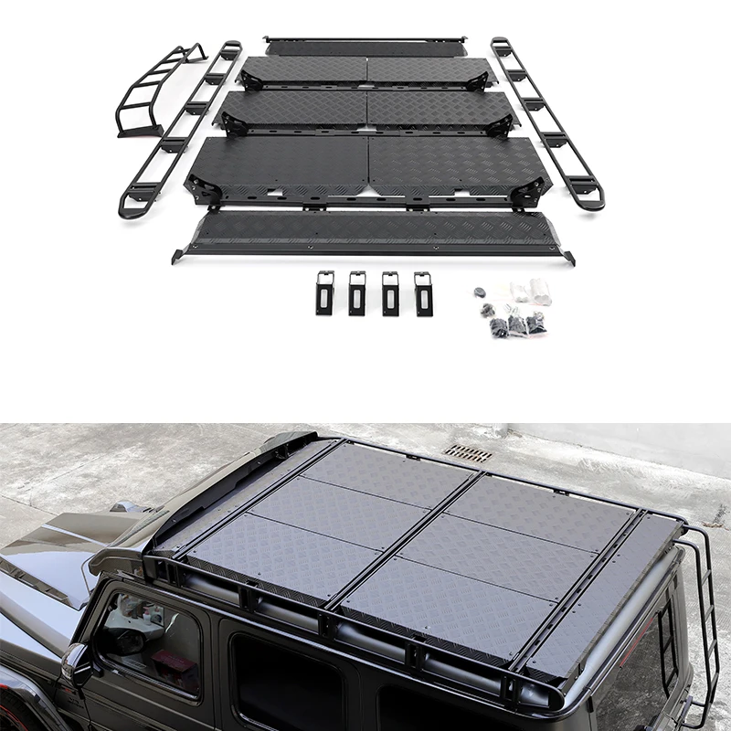 2019 year+ G class W464 W463A G63 G350 G500 G550 Stainless steel 4X4 roof rack with ladder for    Roof Luggage Rack