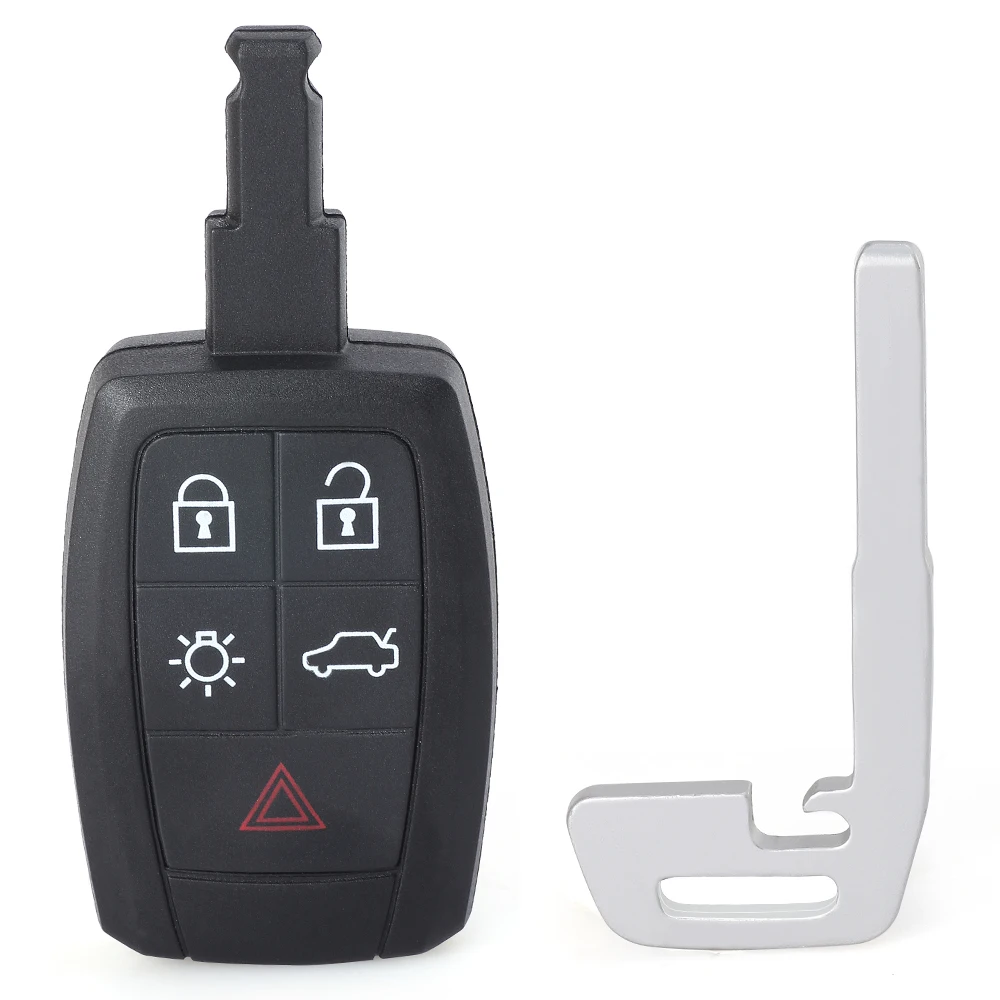 DIYKEY  for Volvo C30 S40 V50 C70 - 2004 - 2013 Replacement 4+1 5 Button Remote Car Key Shell Case Fob FCC ID: KR55WK49259