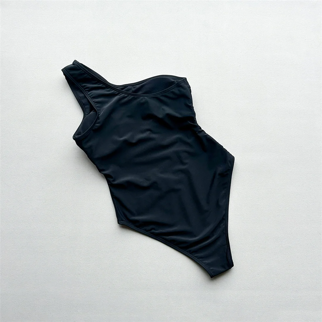 Asymmetrischer Cut-Out-Badeanzug mit einer Schulter für Damen, einteiliger Badeanzug, Monokini mit hohem Beinausschnitt, Badebekleidung, Badeanzug, Modell V7949 – Detail 10