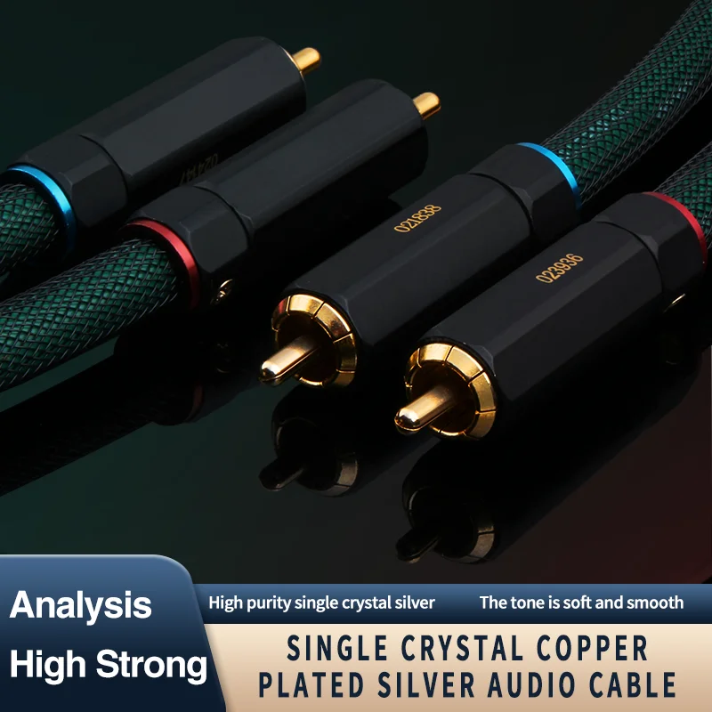 Fever Grade McIntosh RCA  Audio Cable  4-core Pure Copper Silver Plated 2RCA to 2RCA Hifi Amplifier Signal Line