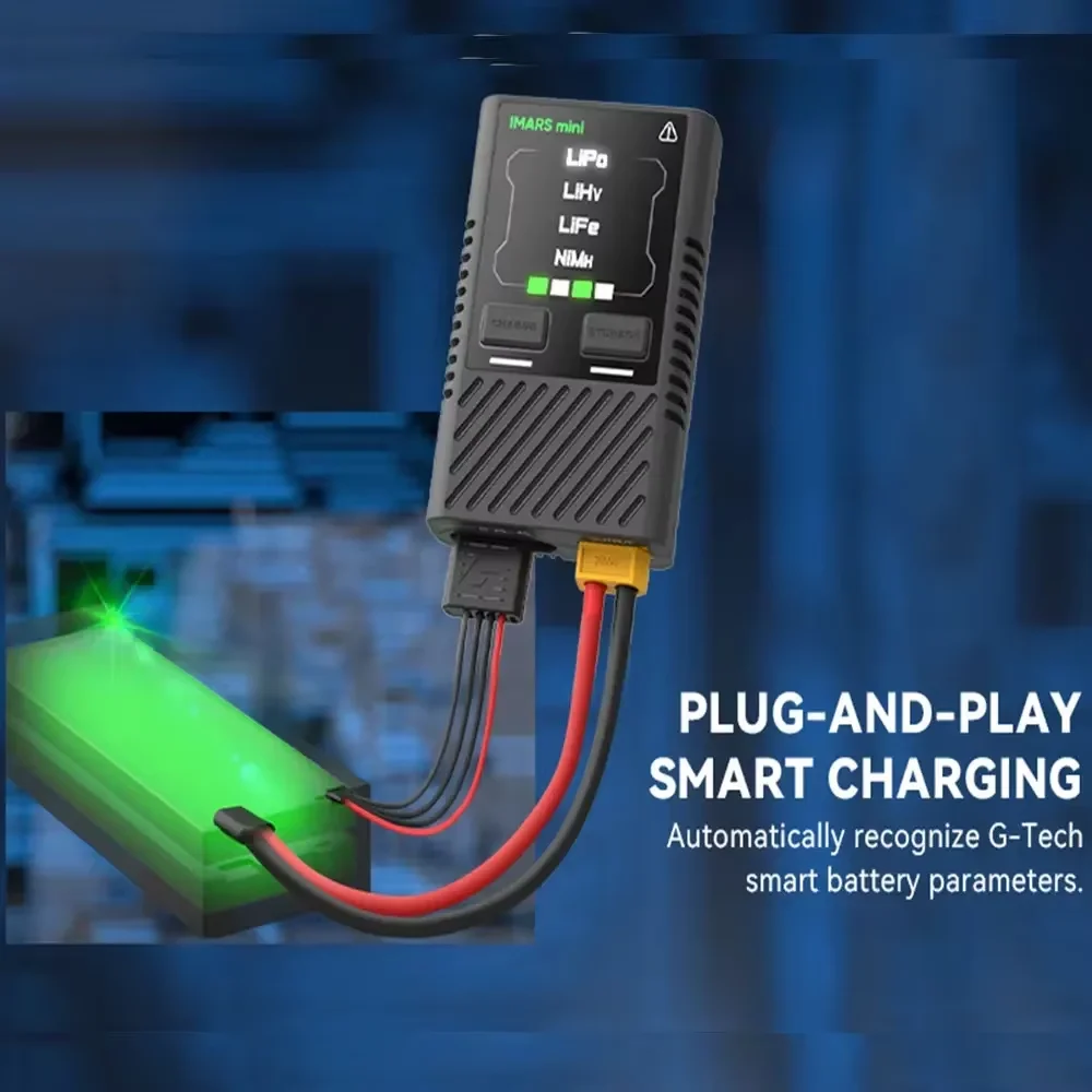 Gens Ace IMARS شاحن ميزان صغير 2-4S يبو بطارية شحن ذكي G-TECH لليبو LiHv الحياة NiMH QC PD USB-C RC طائرة بدون طيار FPV