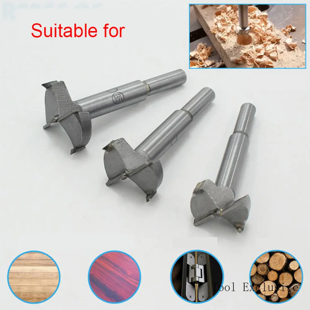 15mm-100mm Drill Bits Forstner Carbon Steel Boring Drill Woodworking Centering Hole Saw Tungsten Carbide Wood Cutter Tool Set