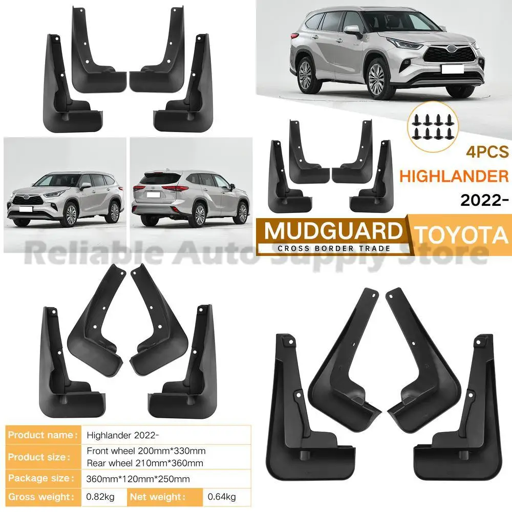 

For Toyota Highlander 2022-2025 Mud Flaps Wheel Arch Liners Premium Protection Durable Rubber Fender Guards Ultimate Shield