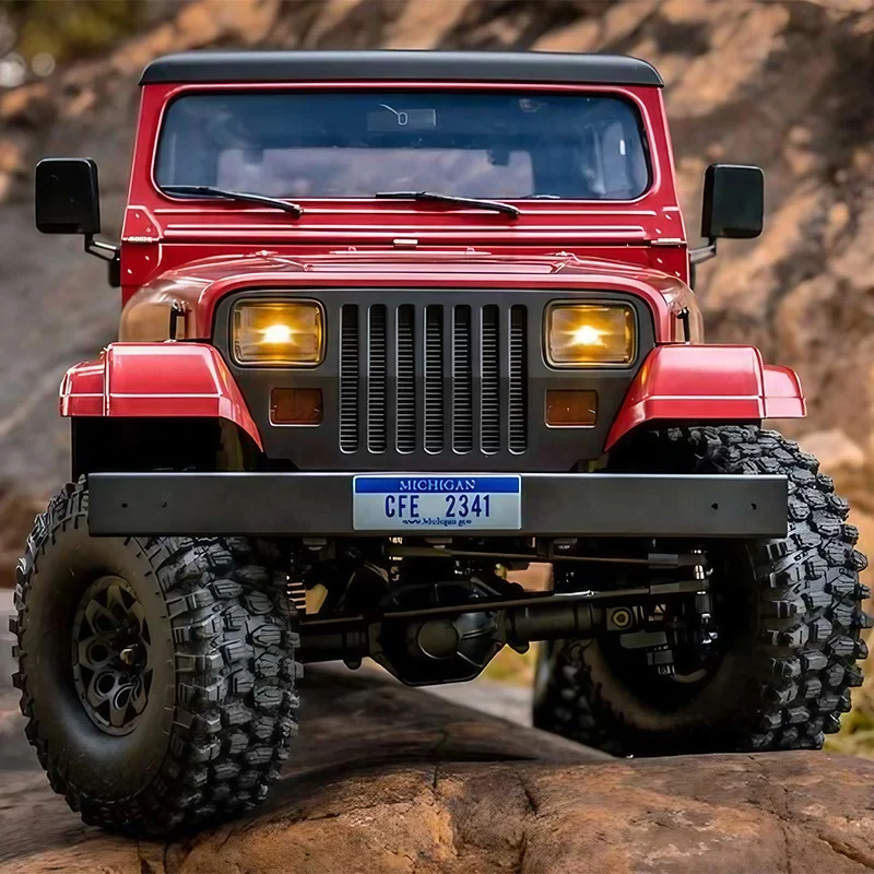 Rochobby fms 1/10 roc11033 4wd 4x4 sistema de iluminação led off road 1 10 escala 2.4g controle remoto rc crawler para brinquedo de presente de aniversário