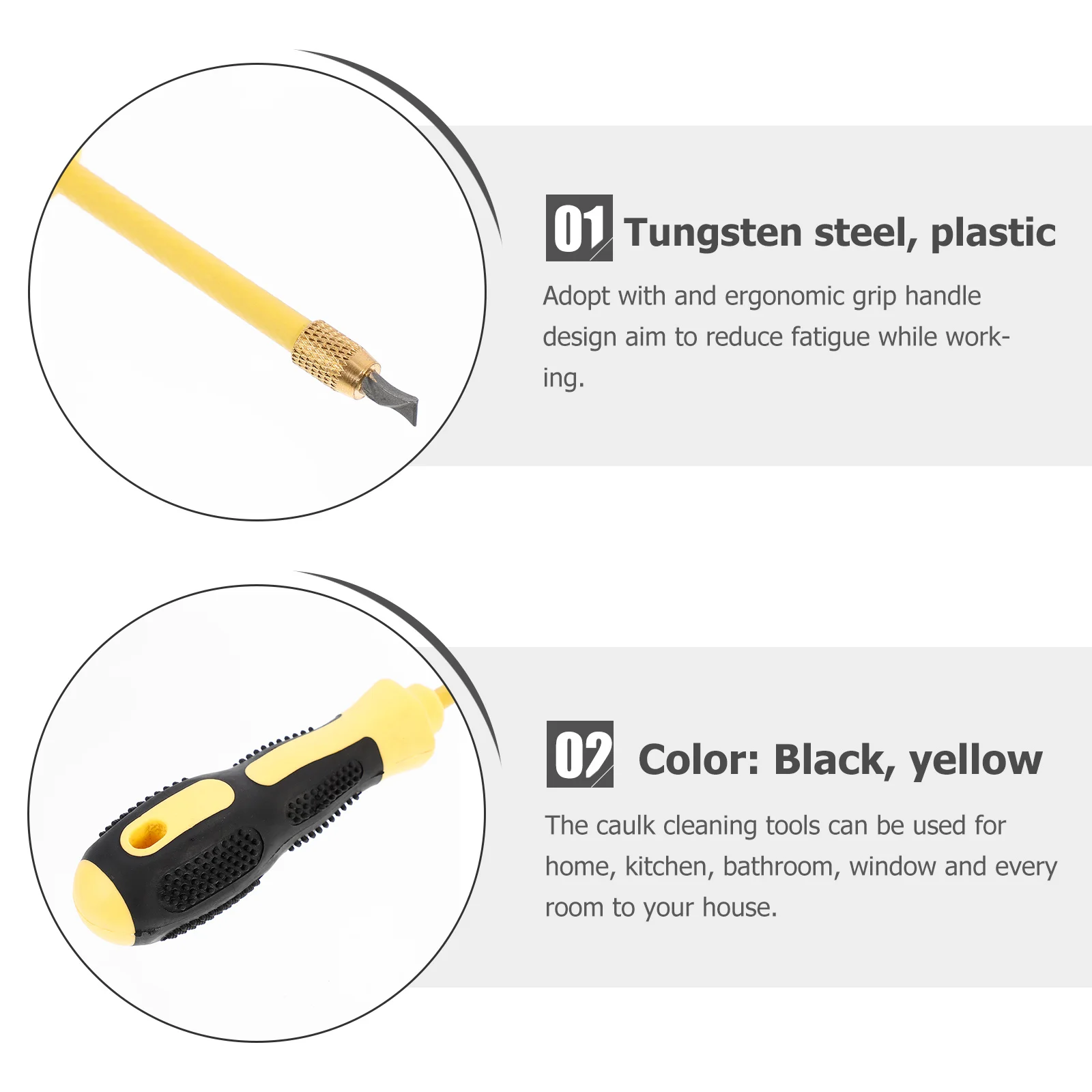 

Tungsten Steel Caulk Remover Tool 1Pcs Tile Seam Cleaner Grout Removal Tool Effective Cleaning Tight Corners Cracks Stubborn