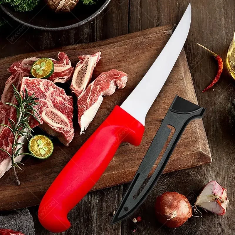 WXCOO Stainless Steel Skinning Carving Knife Kitchen Boning Knife Meat Butcher Cleaver Utility Chef Slicing Fish Fruit Knives