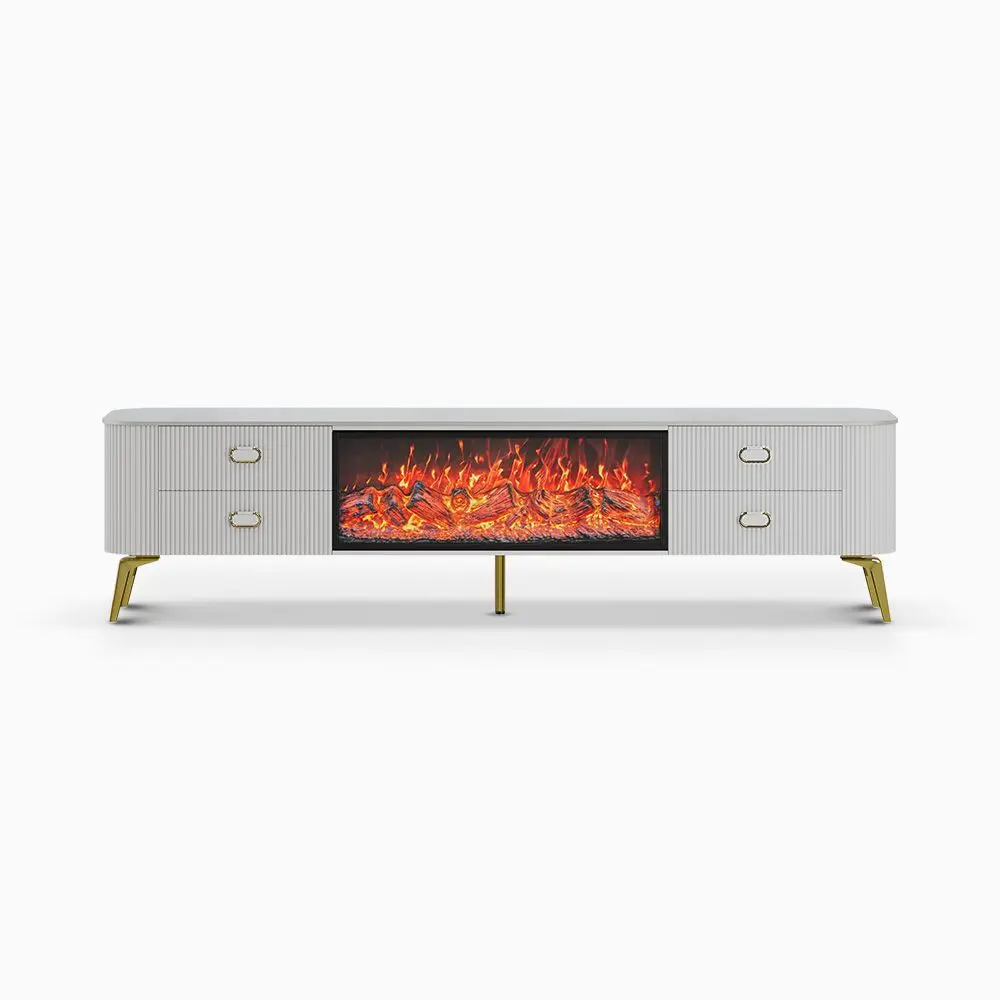 

Modern Freestanding Fireplace TV Stand New Indoor/Outdoor Insert for Home & Hotel Decor Living Room Furniture