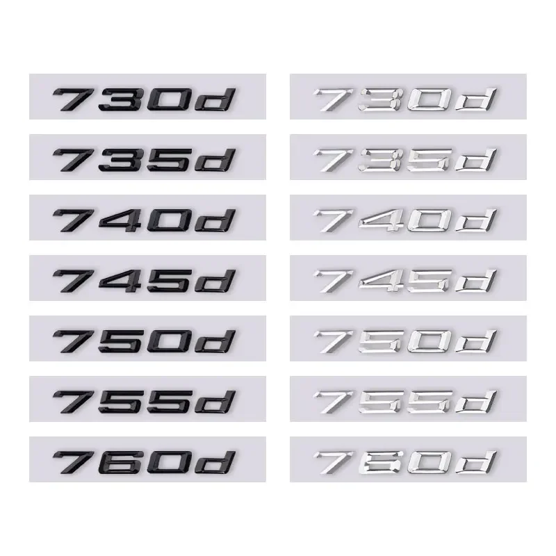 520d 523d 525d 528d 530d 535d 545d letter car sticker for 3 5 6 7 series e46 e90 e60 f10 f30 e92 rear boot displacement label