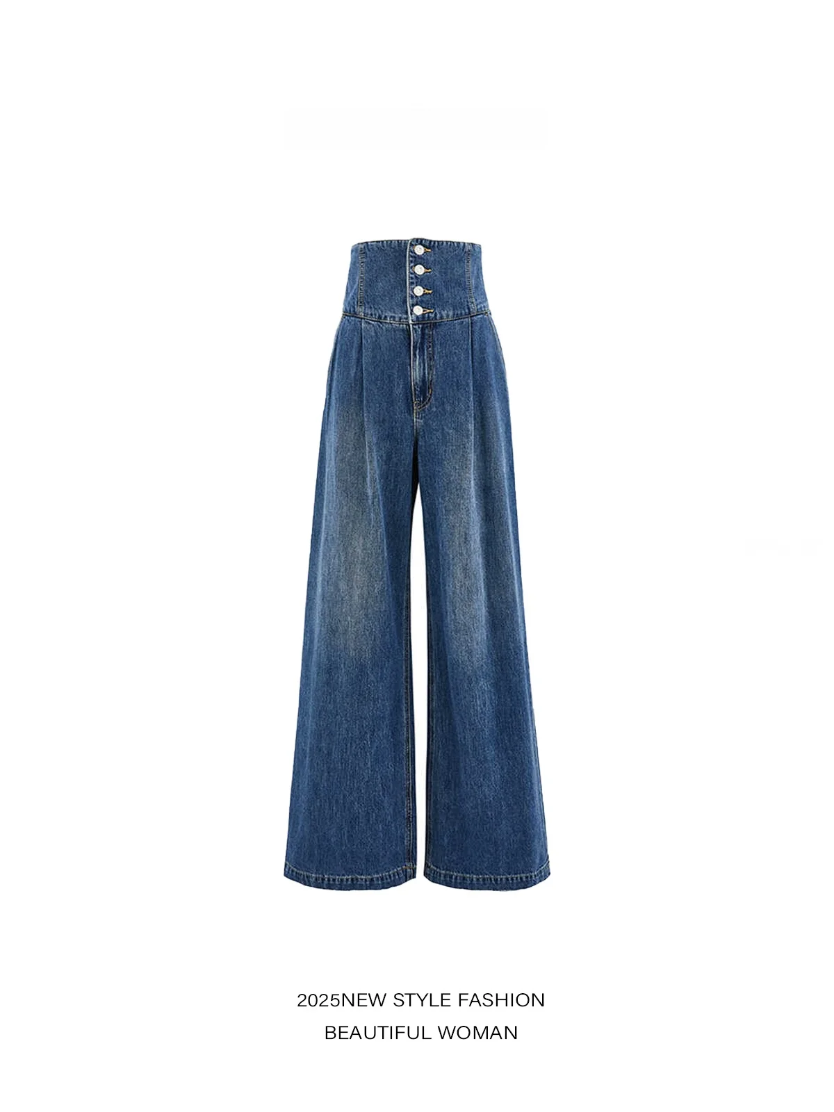 

High Waist Wide Leg Jeans Women's Faionable Versatile Slimming NINNG 2025 New Sle Commute Korean Loose Fit Long Pants
