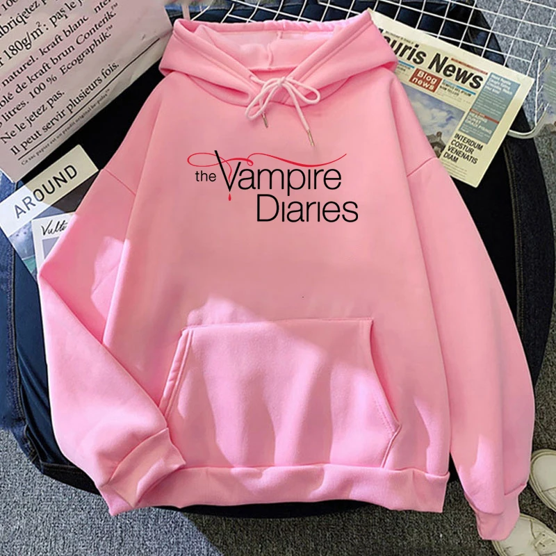 Neuer The Vampire Diaries Print Hoodie für Damen und Herren, lässige Oberteile, Herbst- und Winter-Sweatshirts, langärmelig, Harajuku-Pullover – Detail 6