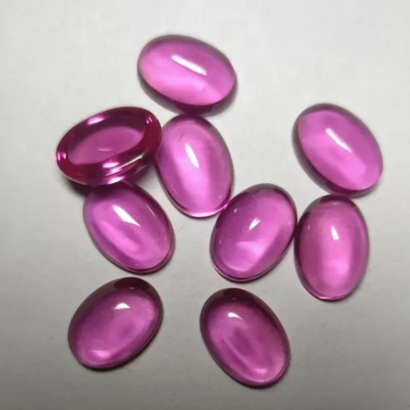 

Premium Pink Ruby Oval Flat Cut UV Test Red Ruby For Jewelry Making/Collection/DIY Stone Mohs Hardness Gems