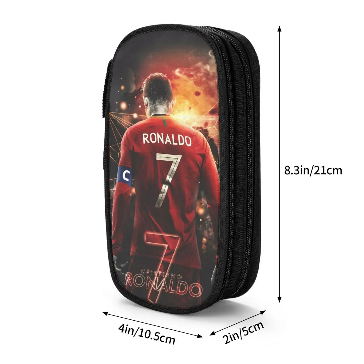 CR7 Futebol Futebol Lápis Cases, Adorável Ronaldos Pen Bag para Crianças, Grande Armazenamento Presente Escritório, Lápis Pouch