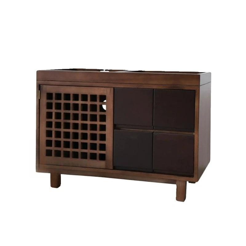 

boiling water cabinet, bucket, modern Chinese black walnut, wabi-sabi wind storage, solid wood dining side cabinet