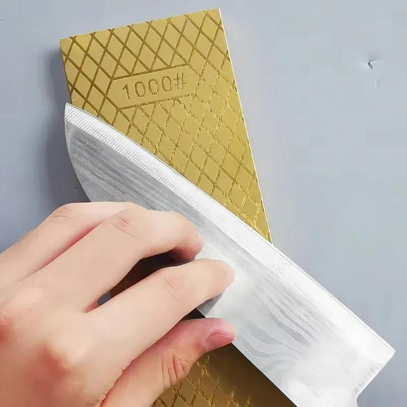 

203*69*8mm Gold Large Diamond Grinding Stone Slab Double-sided Double-meshed Whetstone Kitchen Sharpening System Knife Sharpener