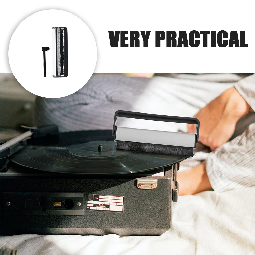 

2 Pcs Record Cleaning Record Cleaning Tool Brush Dust Removal Tool Turntable Albums Carbon Fiber Plastic Portable Cleaner
