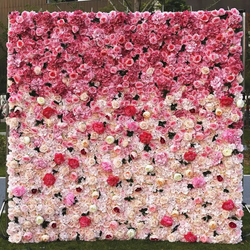 

5D Flower Wall Backdrop Hanging Rolling Up Flower Wall Wedding Arrangement Photography Party Event Decor Fake Floral Wall Design