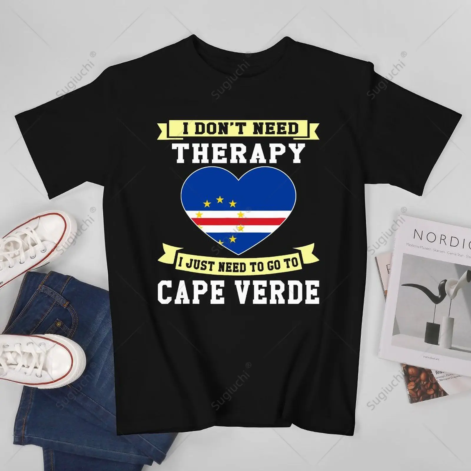Unisex Men I Don't Need Therapy I Just Need To Go To Cape Verde Tshirt Tees T Shirts Women Boys 100% Cotton T-Shirt