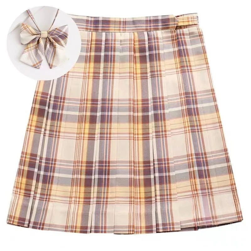 Japanese style jk uniform plaid skirt Collection plus size s-2xl Sailor uniform send bow tie pleated skirt