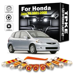 9Pcs Canbus LED Interior Dome Trunk Map Plate Light Kit Car Bulb For Honda Jazz Fit MK1 2001 2002 2003 2004 2005 2006 2007 2008