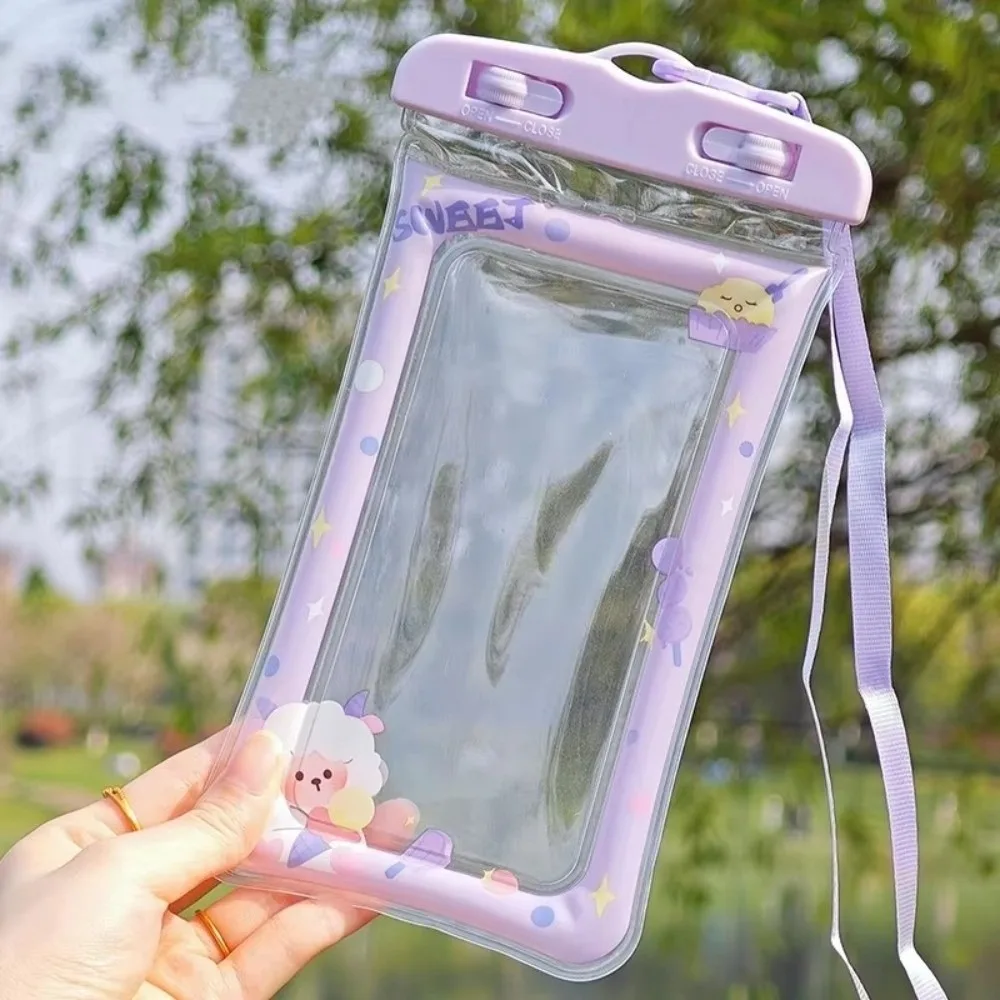 Touch Screen Compatible Waterproof Phone Bag Transparent Airbag Protection Waterproof Phone Case Cartoon Dust Seal