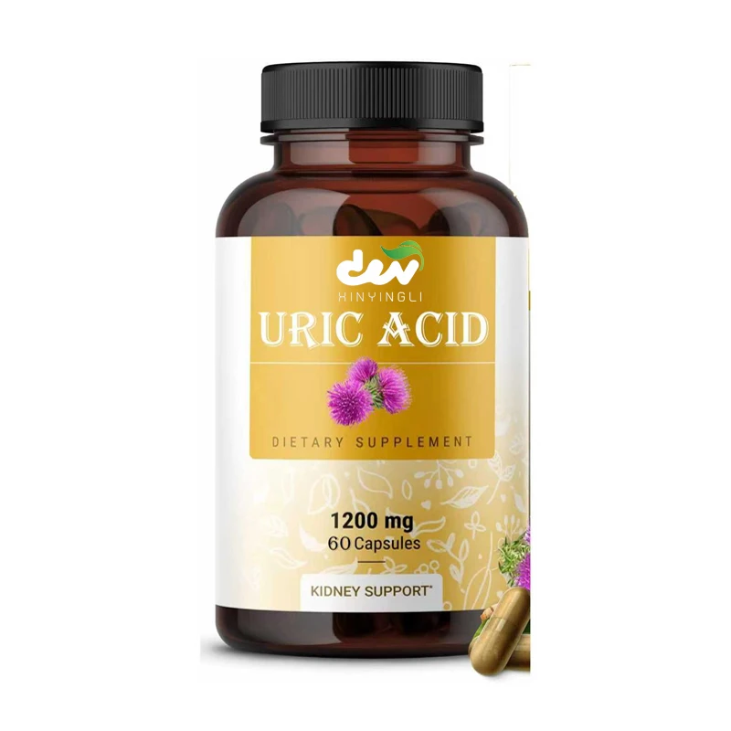 

Капсулы для очищения от мочевой кислоты - 1200 мг, формула для поддержки уровня мочевой кислоты, содержит кислую вишню и корень сельдерея - вегетарианские, без ГМО