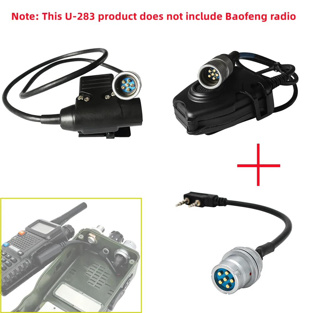 Tactical PTT U94 PTT AN/PRC 163 148 152A Walkie-Talkie DIY Connector U-283/U 6-Pin Plug To Kenwood Socket AdapterHarris Dummy