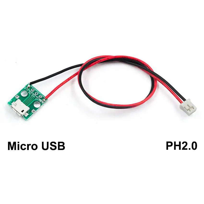 1pcs Micro USB Type-C Female Socket Connector Adapter Board With XH2.54 PH2.0 Soldered Terminal Wires Charging Cable Test Board