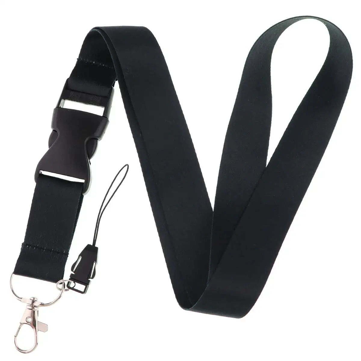 Pure Black Multi-function Cell Phone Straps Lanyard Neck Strap
