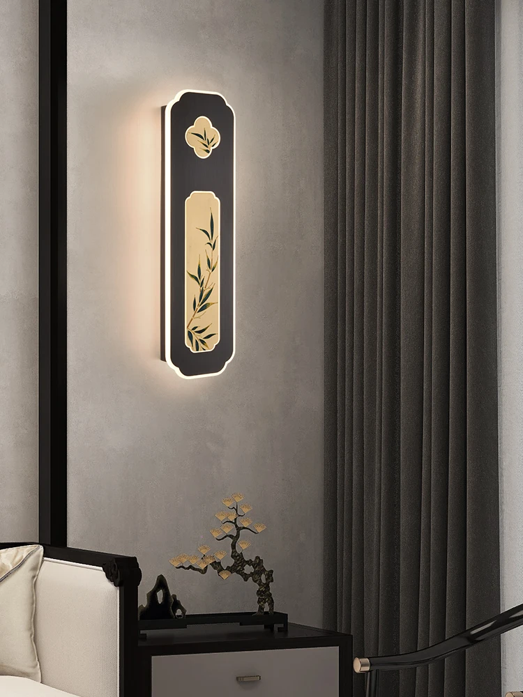 Wall Lamp Living Room Sofa TV Wall Light Bulb Chinese Style Villa B & B Aisle Bedroom Bedside Lamps