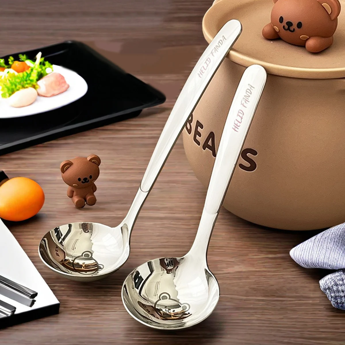 

WORTHBUY 316 Stainless Steel Soup Spoon Long Handle Serving Spoon Thickened Anti Scald Hot Pot Spoon Tableware Dishwasher Safe