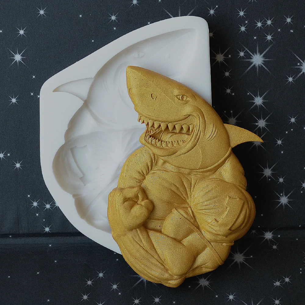 Halloween Powerful Shark and Rhinoceros Silicone Mold Candy Chocolate Cupcake Baking Mold Fondant Cake Decoration Tool