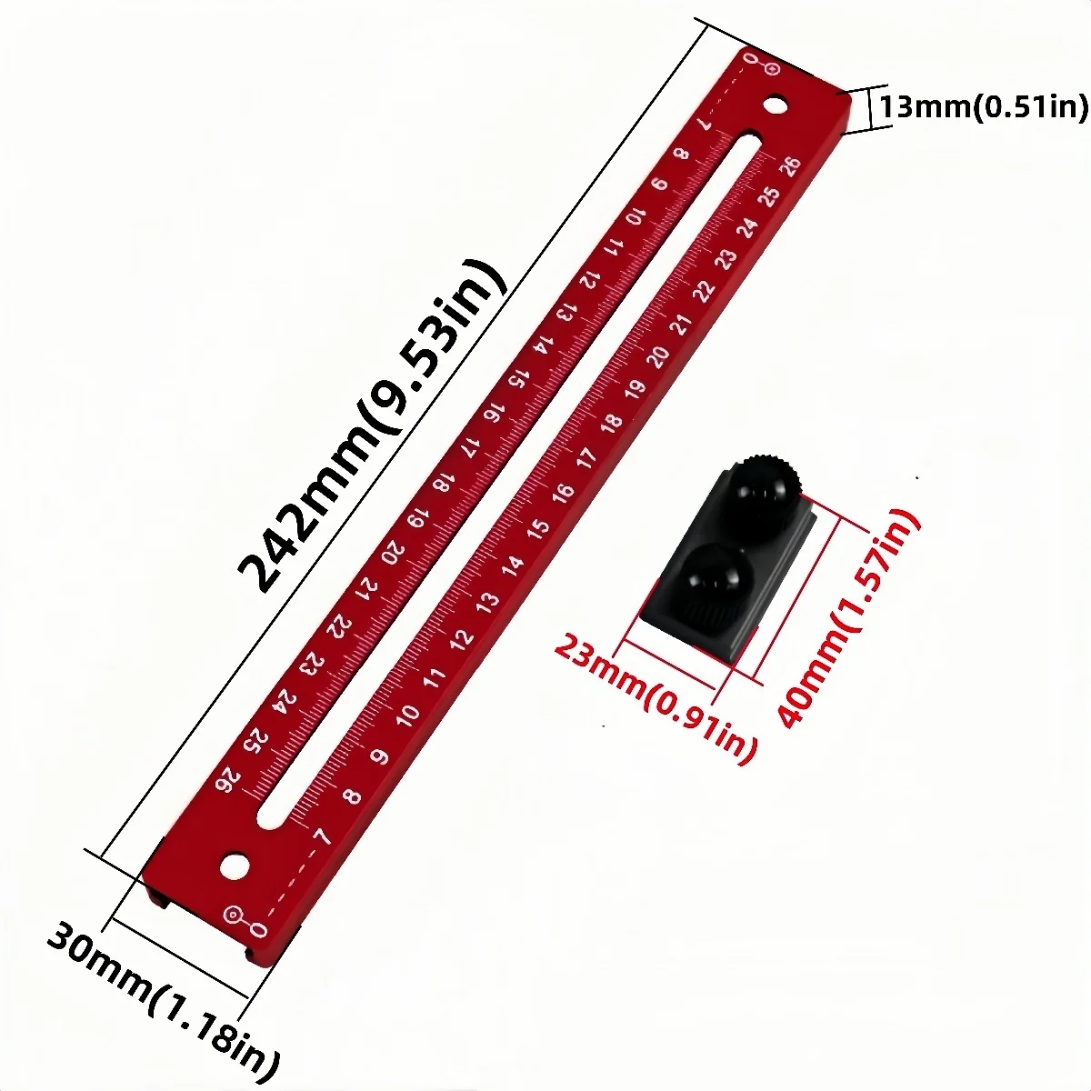 Extended Metric Router Milling Groove Bracket Extension Rod, Woodworking Edge Trimming & Milling Round Adjustable Slotting Tool
