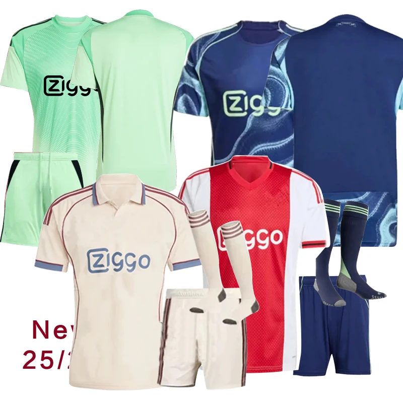 2025 2026 kit visitante para niños kit para adultos Nuevo kit Ajaxes impresión carta Camisa para adultos