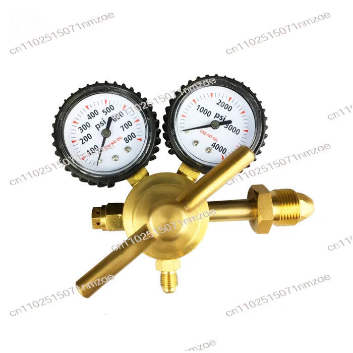 CGA580 Nitrogen Regulator Full Brass High Pressure Gas Regulator 0-800PSI Safety Relief 600PSI For HVAC Purge Testing