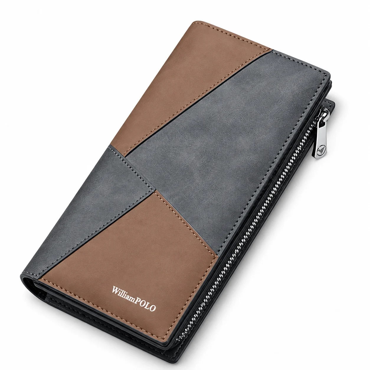 Men's Long Wallet with Multiple Card Slots, Multifunctional Phone Wallet and Cash Organizer for Daily Use and Travel