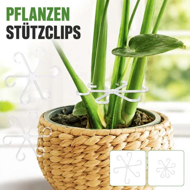 Plant Stem Support Clips, ABS Transparent Plant Stem Holder, Durable Plant Support Stakes for Garden, Plant Stem Fixing Clamp