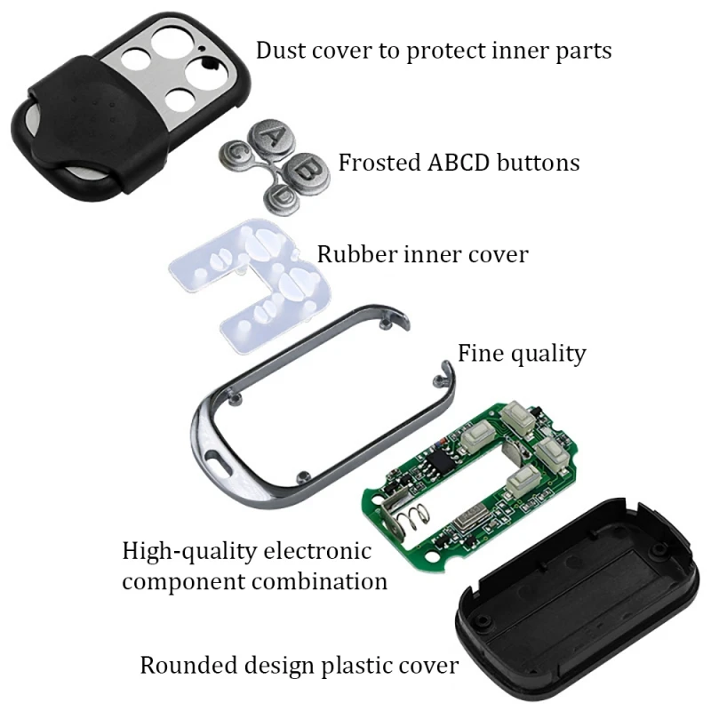 FADINI ASTRO-43-2 ASTRO-43-4 ASTRO-433-2TR SAMLL Garage Door Remote Control Opener 433.92MHz Fixed Code Wireless Transmitter