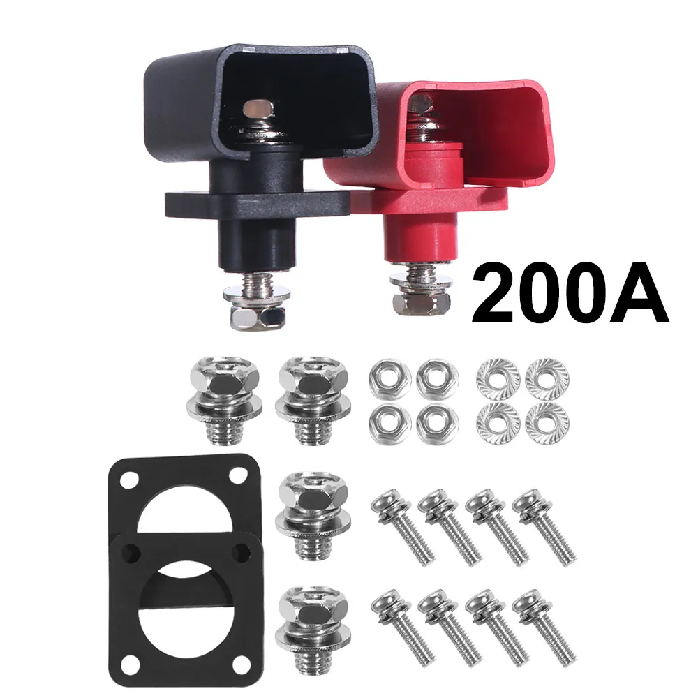2Pcs 200A Lithium Battery Terminal Block All-Copper Universal Battery Power Terminal Through Wall Type Easy To Install