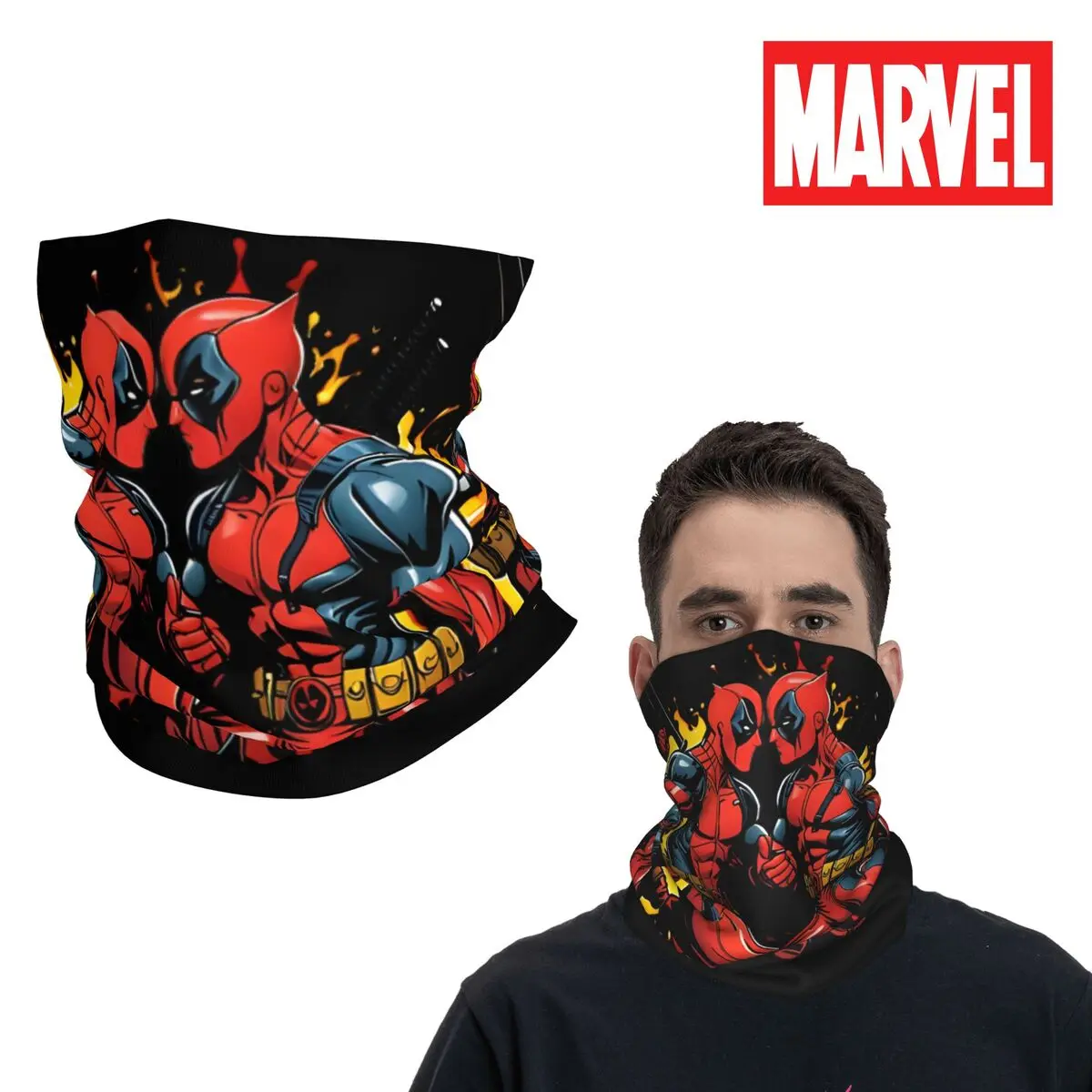 Popular Movies Deadpool  Wolverine Bandana Neck Gaiter Printed Motorcycle Club Face Scarf Balaclava Hiking Unisex Adult Washable