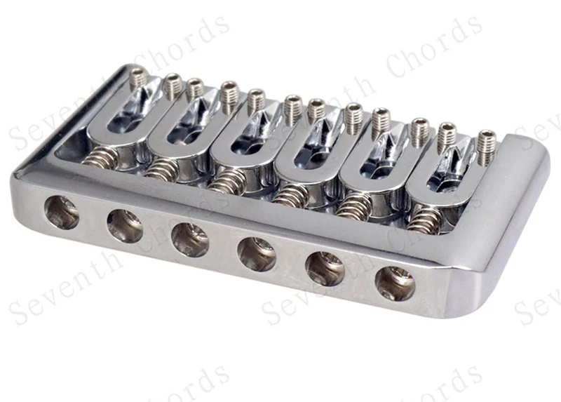 1 Set 6 Saiten Gold Silber E-Gitarren-Brücke Top-Load-Sattel Hardtail 76MM Musikinstrument-Zubehörteile – Detail 5