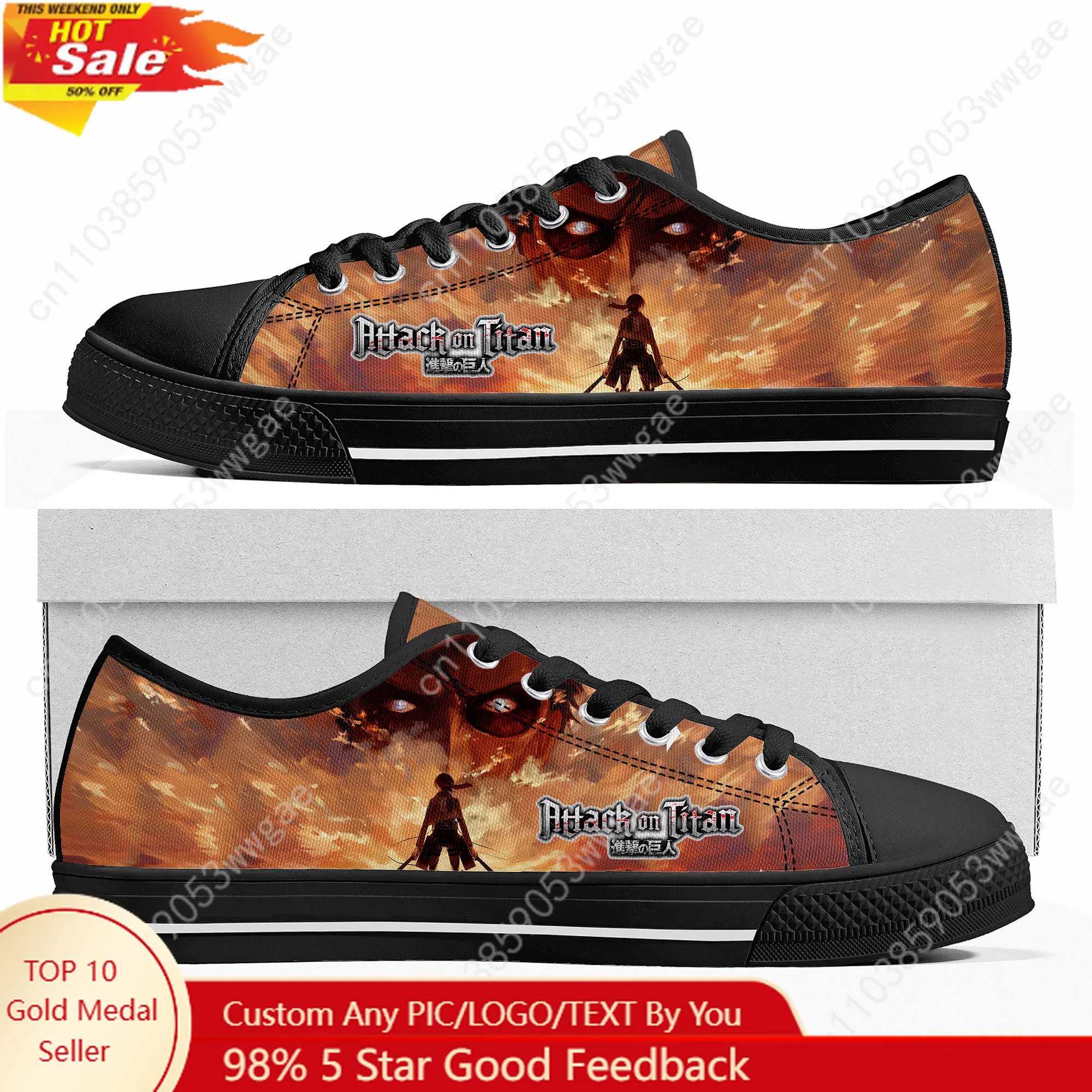 

Низкие кроссовки «Атака Титанов», мужские и женские парусиновые кроссовки для подростков, удобная повседневная обувь для пар, обувь по индивидуальному заказу с героями мультфильмов