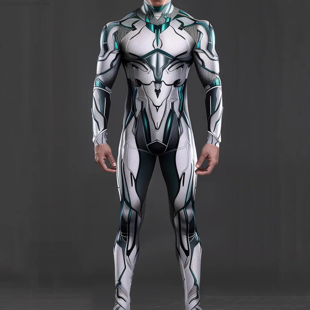 

CyberPunk Machinery Jumpsuit Cool 3D Muscle Robot Cosplay Bodysuit Steampunk Costume Halloween Party Shows Men Women Zentai Suit